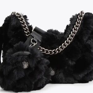 New Kurt Geiger FAUX FUR MULTI CROSS BODY black